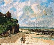 The Beach at Saint Aubin sur Mer Gustave Courbet